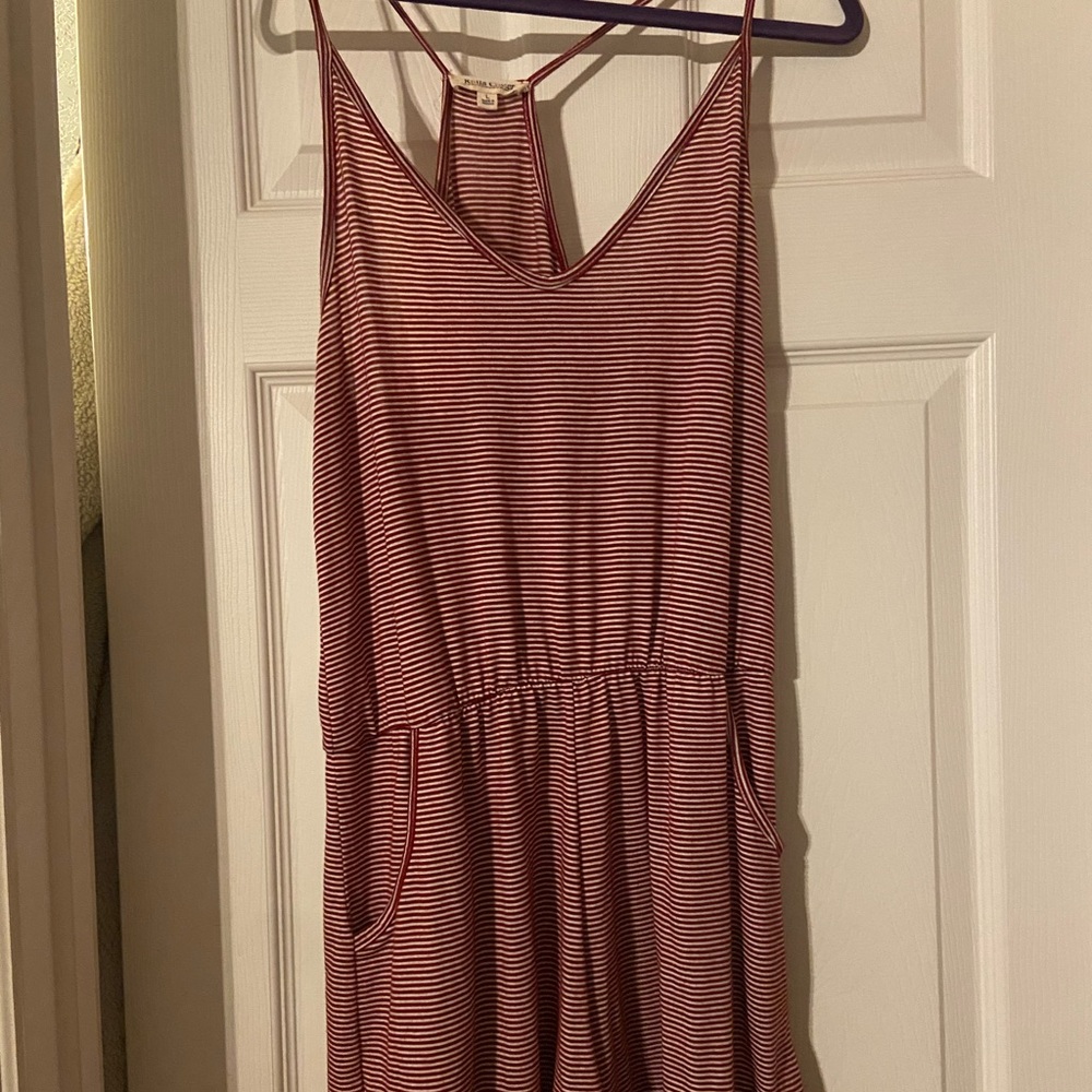 Red and white stripe romper